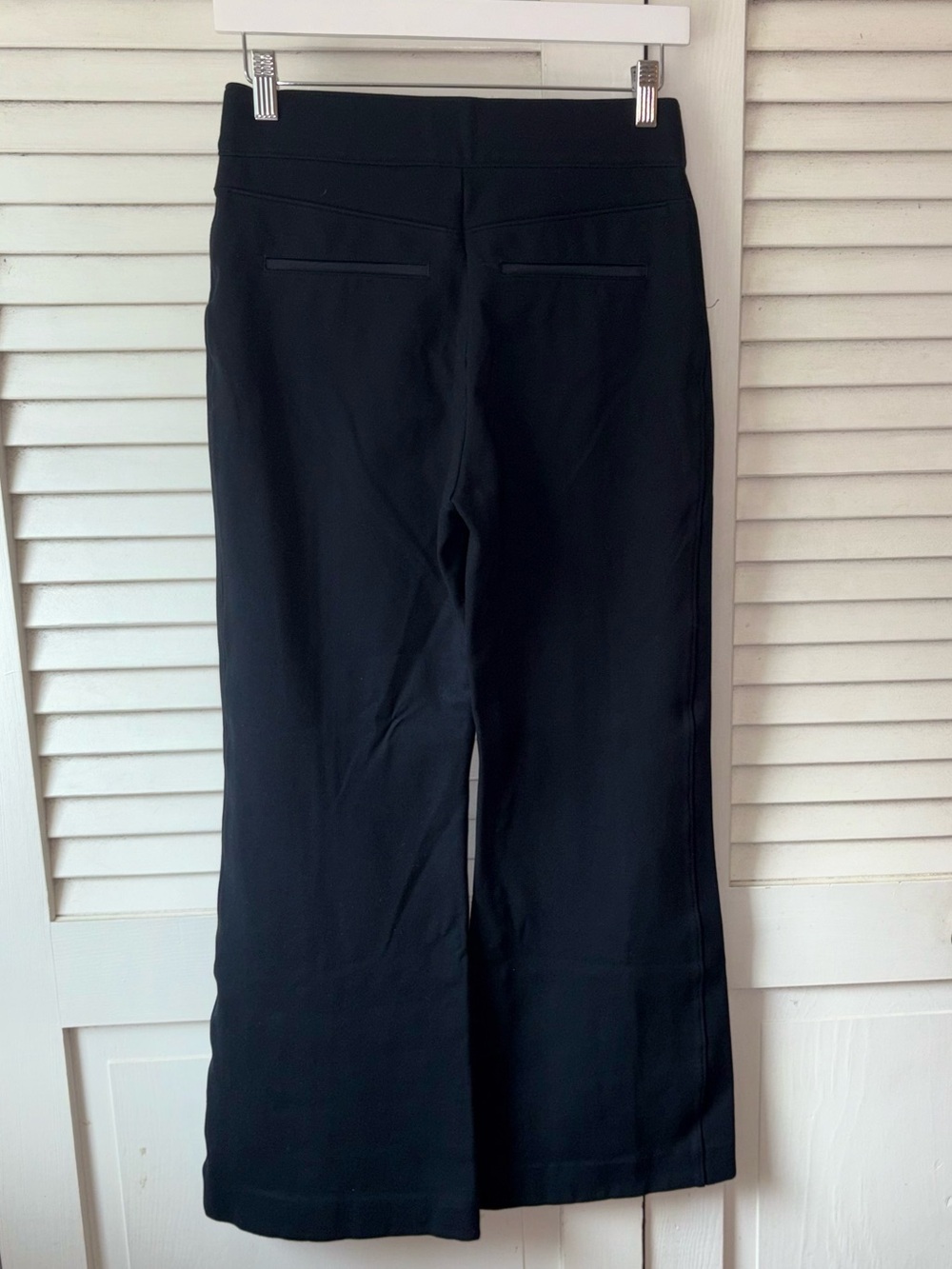 SPANX Perfect Front Slit Flare Pants Black Ponte Pull On Medium - Picture 3 of 5